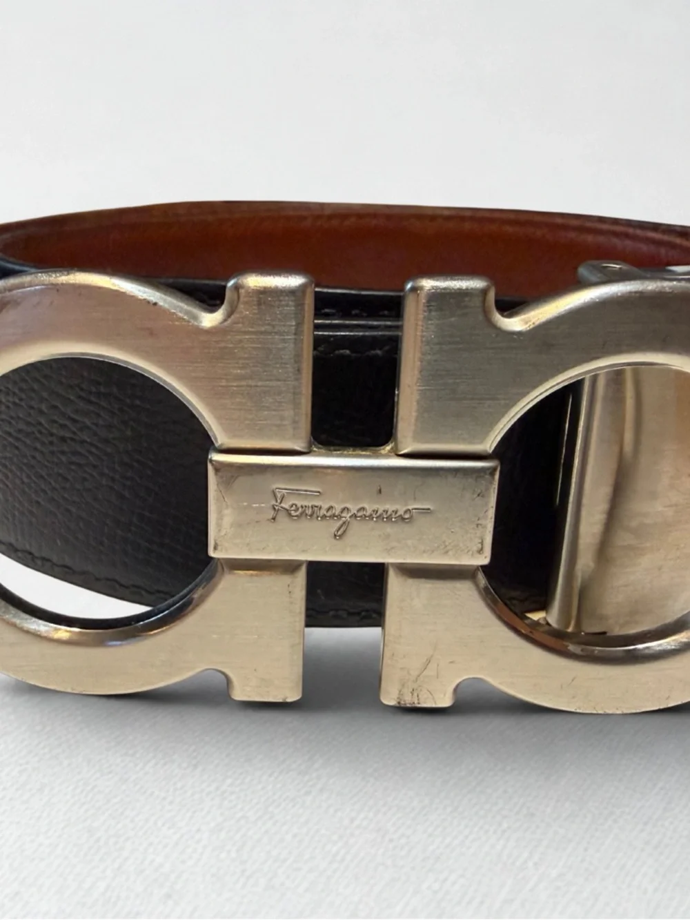 Salvatore Ferragamo Reversible Leather Gancini Belt
